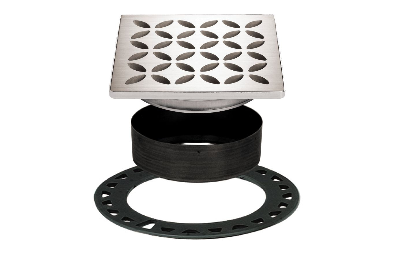 Schluter Kerdi Drain Grate Kit 4 Inch Brushed Stainless Steel Floral (KDIF4GRKEBD5) Everyday Low Price