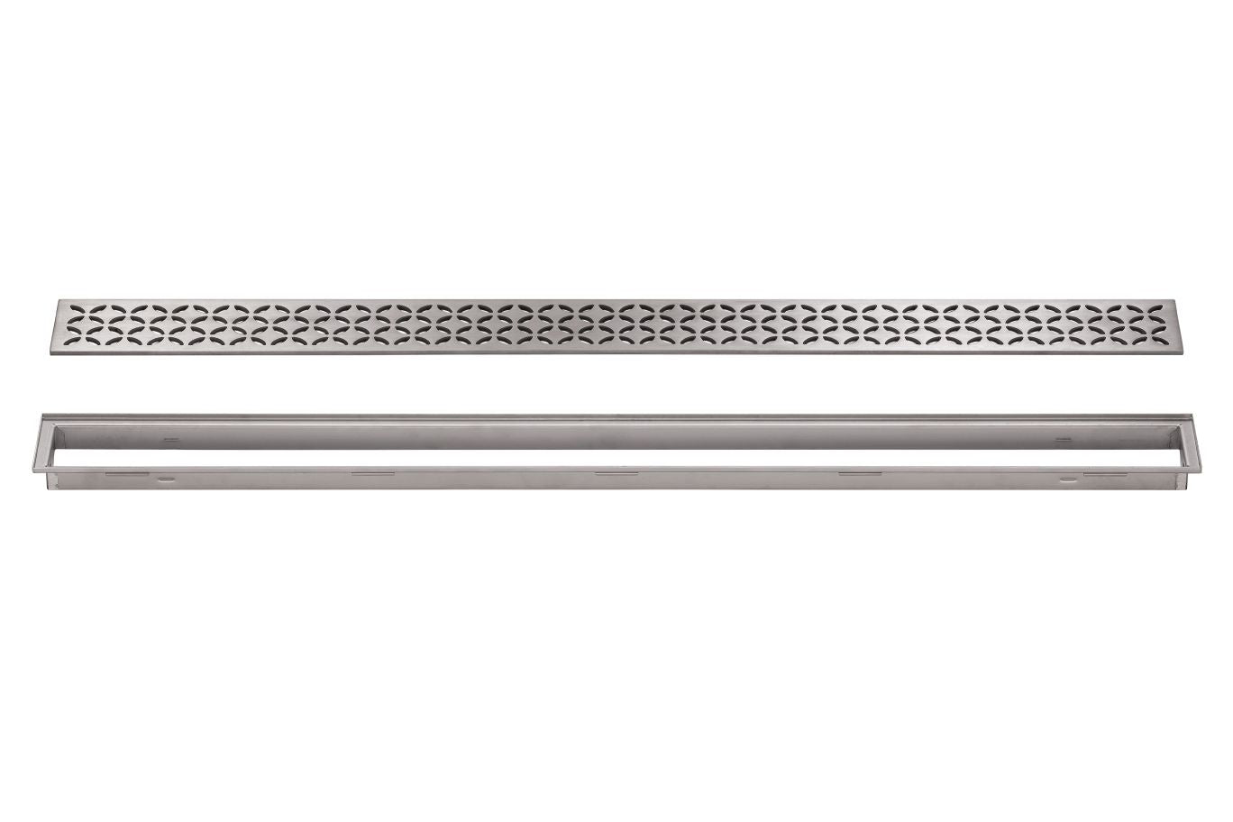 Schluter Kerdi Line Floral Grate Brushed Stainless Steel 29/32 Inch Frame