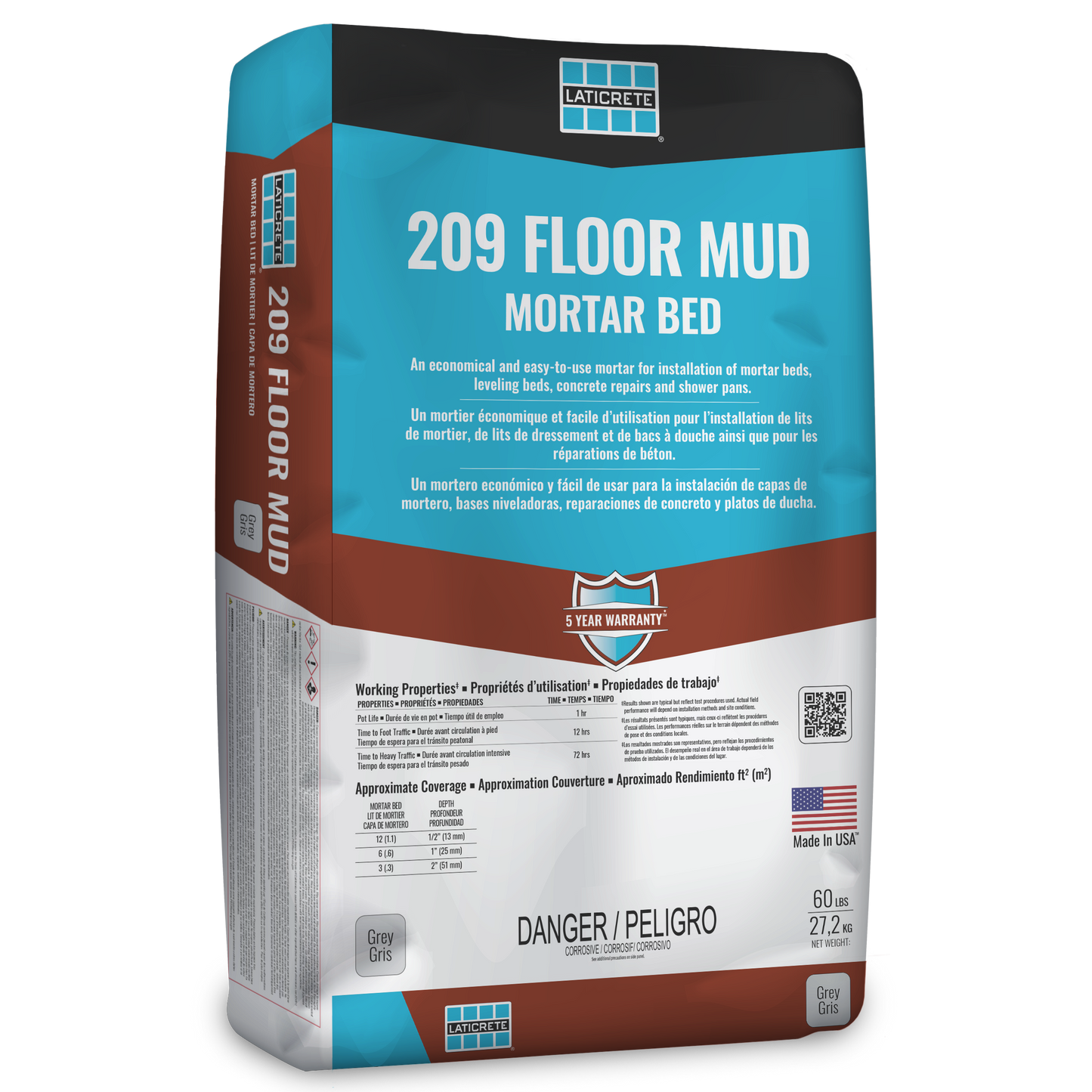 Laticrete Mortar 209 Floor Mud (Dry Pack) 50lb